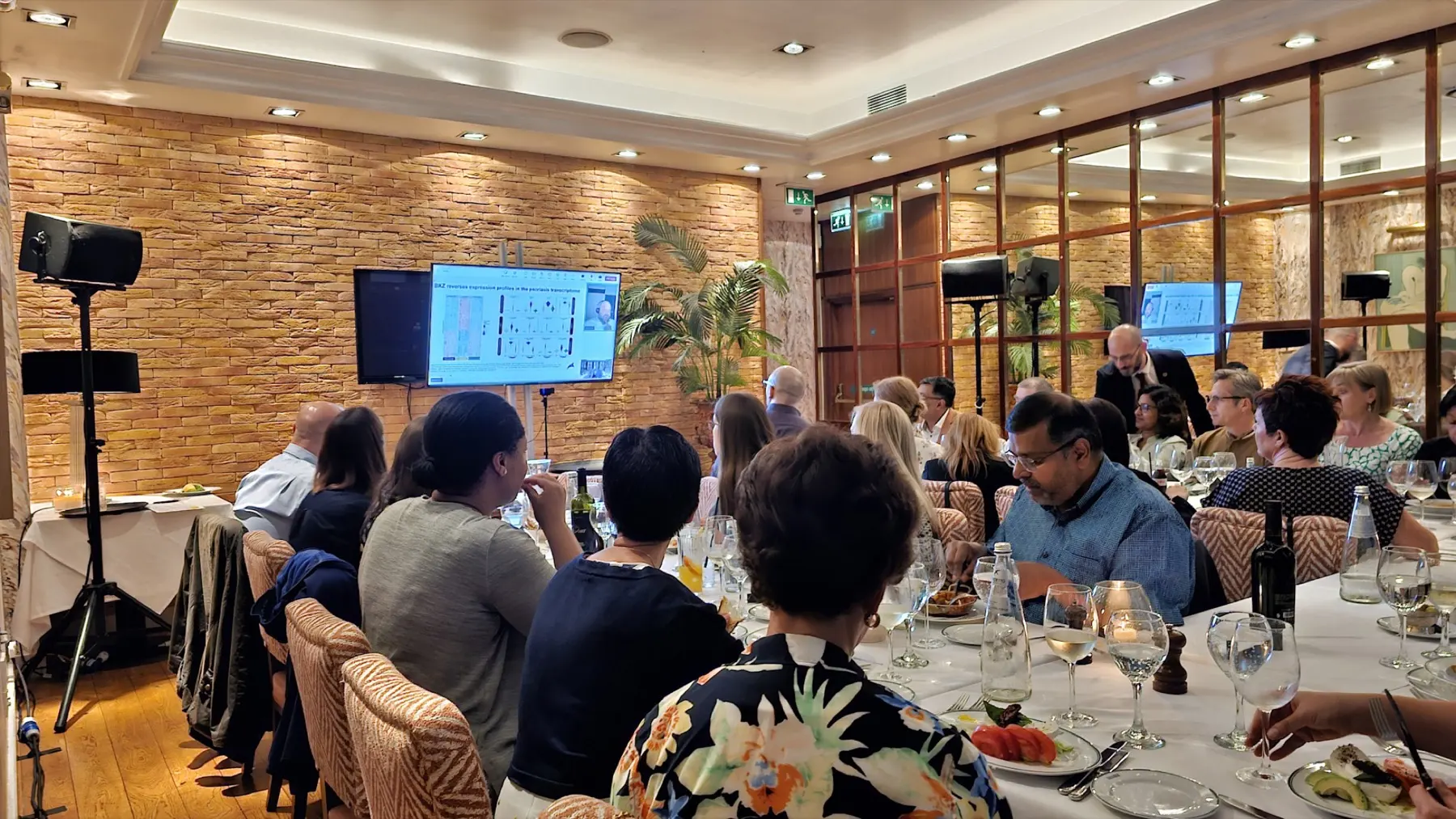 Corporate event AV production with screens and professional sound
